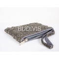 Silver Rectangular Beaded Wallet