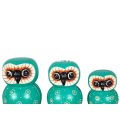 Wholesale Wooden Animal Statue Owl Model Set 3