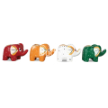 Wholesale Wooden Animal Statue Elephant Model Set 4