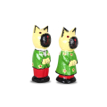 Wholesale Wooden Animal Statue Dog Model Set 2