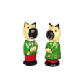 Wholesale Wooden Animal Statue Dog Model Set 2