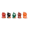 Wholesale Wooden Animal Statue Cat Model Set 5