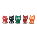 Wholesale Wooden Animal Statue Cat Model Set 5