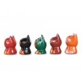 Wholesale Wooden Animal Figurine Cat Model Set 5