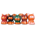 Wholesale Wooden Animal Statue Cat Model Set 5