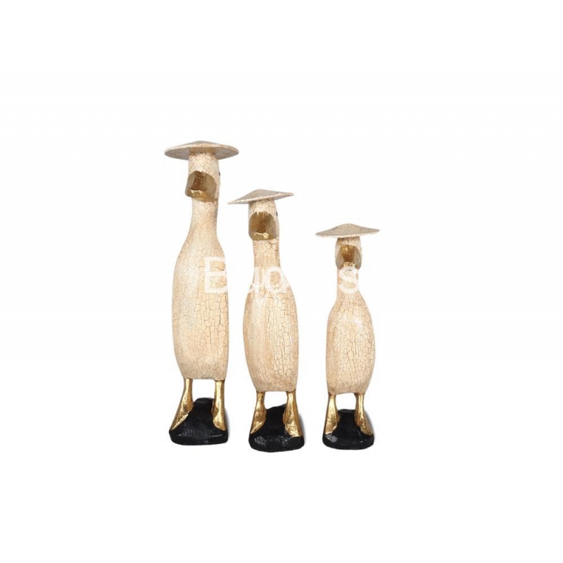 Wholesale Wooden Animal Figurine Duck Model Set 3