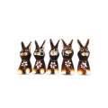 Wholesale Wooden Animal Model Rabbit Set 5 Pieces