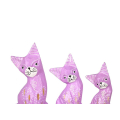 Wholesale Wooden Animal Statue Cat Model Set 3