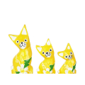 Wholesale Wooden Animal Statue Cat Model Set 3