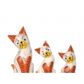 Wholesale Wooden Animal Statue Cat Model Set 3