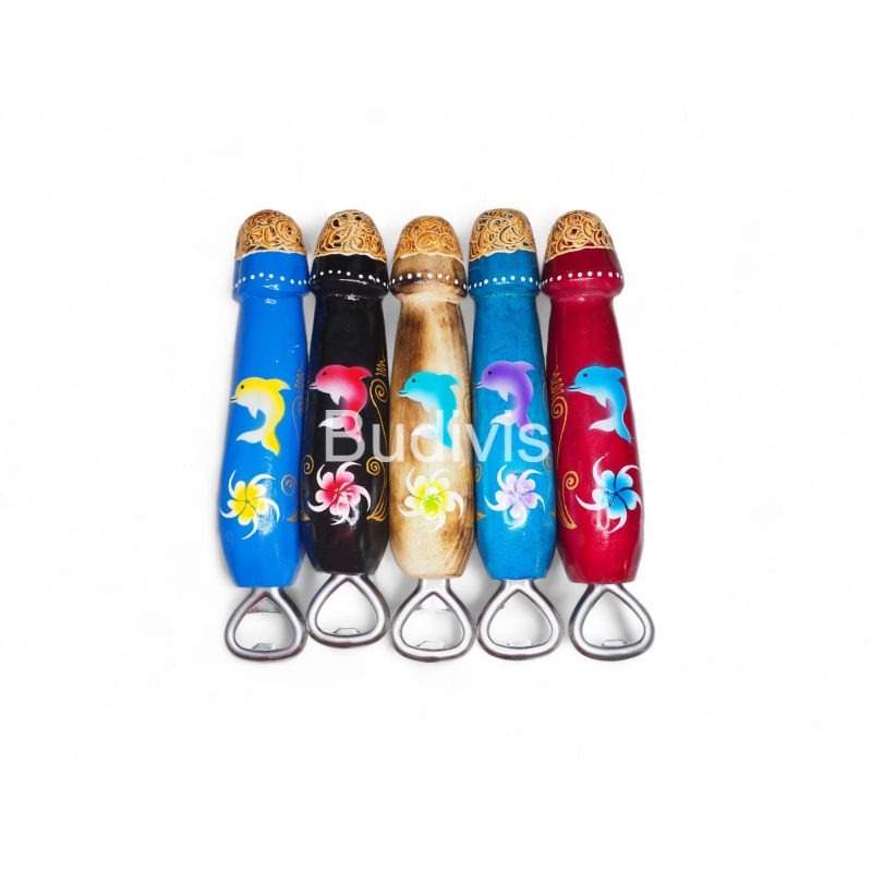 Wholesale Wooden Penis Bottle Oppeners with Dolphin Painting