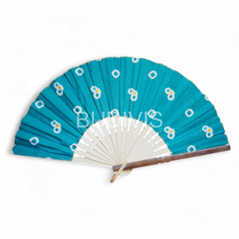 Wholesale Fashion Accessories, Bamboo Hand Handle Fan with Indonesia Traditional Batik Pattern