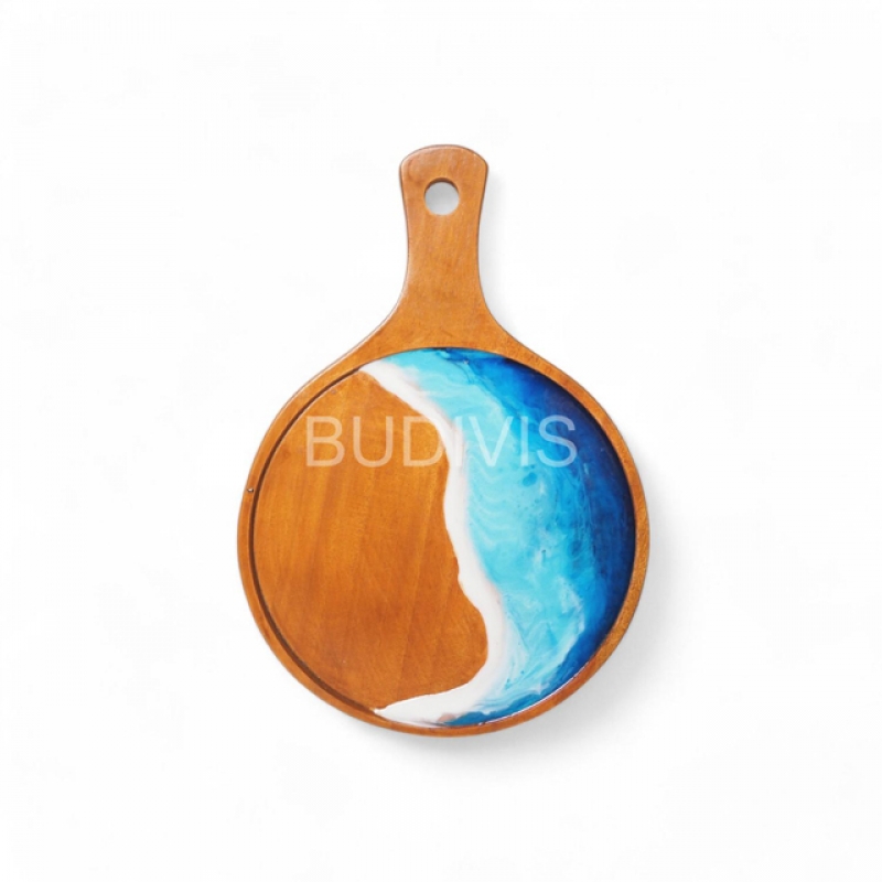 Wholesale Wooden Resin Cutting Board for Kitchen Set or Home Decoration with Ocean Wave Theme