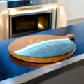 Wholesale Wooden Resin Cutting Board for Kitchen Set or Home Decoration with Ocean Wave Theme