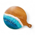 Wholesale Wooden Resin Cutting Board for Kitchen Set or Home Decoration with Ocean Wave Theme