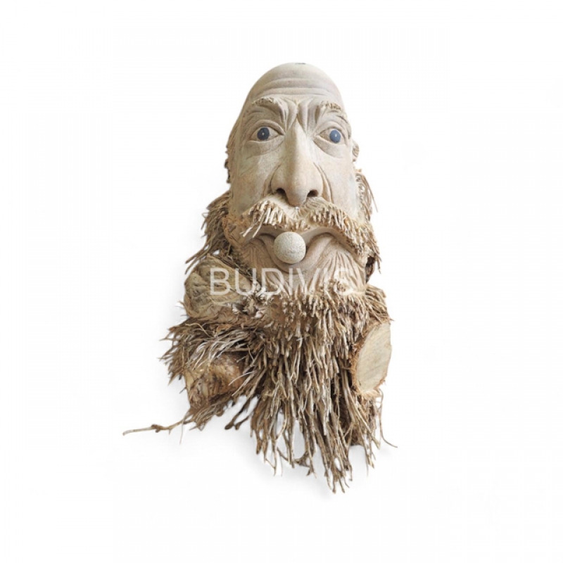 Wholesale Unique Bamboo Root Face Sculpture, Old Man Carving for Collectors