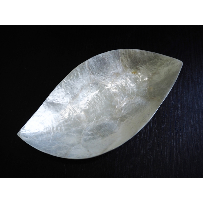 Capiz Shell Plate, Broken White Shell Trinket, Capiz Shell Serving Dish, Ring Dish, Jewelry Trinket Tray, Sea Shell Bowl